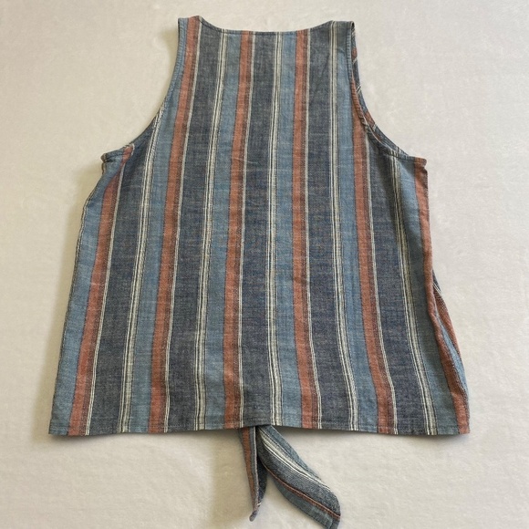 AG Cynthia Tie Front Tank, Striped, Blue Fig Multi, Small NWT - Picture 8 of 14